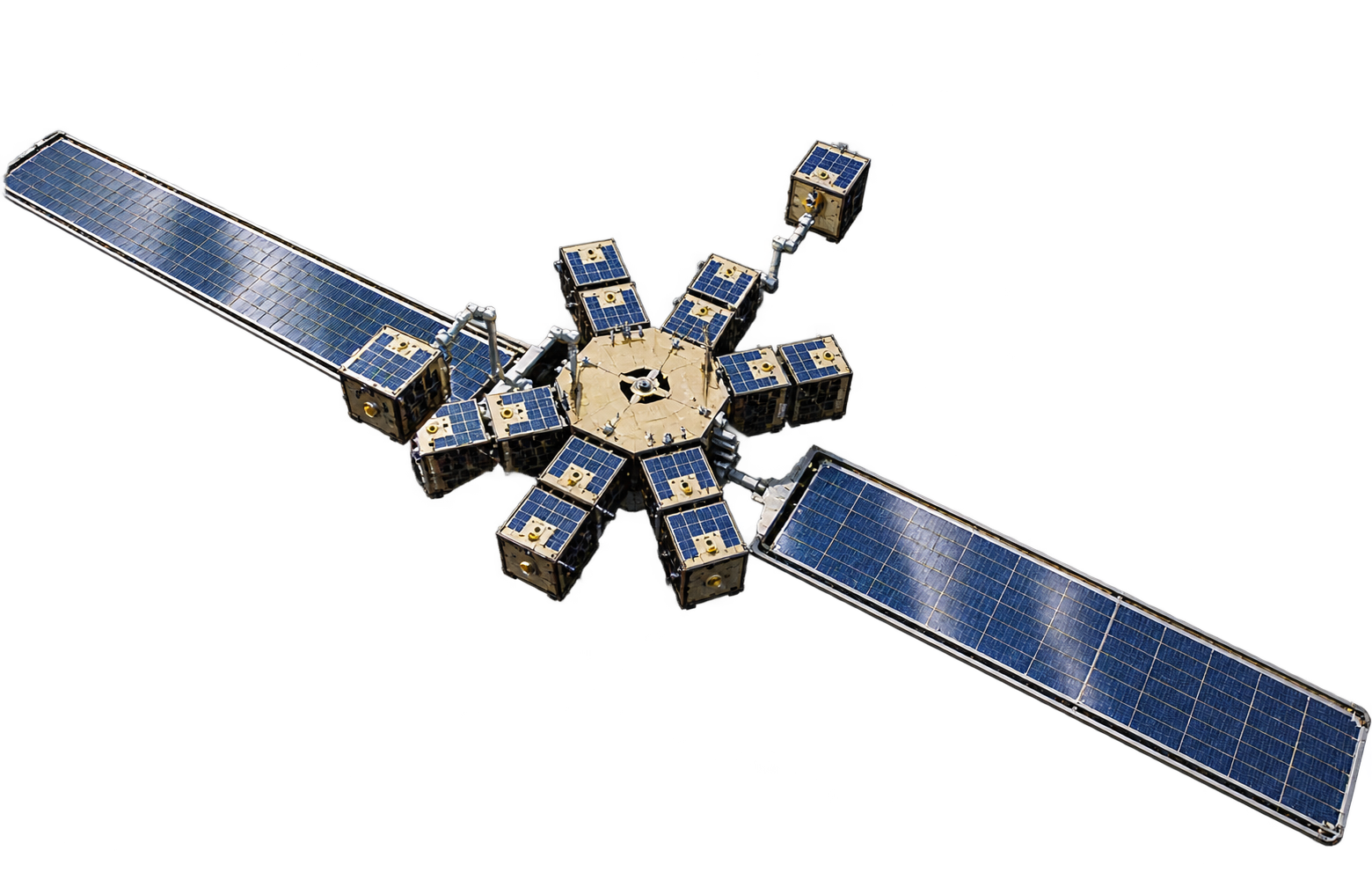 Adagio spacecraft with numbered references to the component descriptions below